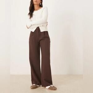 Abercrombie & Fitch Sloane Tailored Wide Leg Trouser Pants Size 22 Long Brown